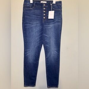 KanCan High Rise‎ Super Skinny Button Fly Denim Blue Jeans Women’s Size XL NWT